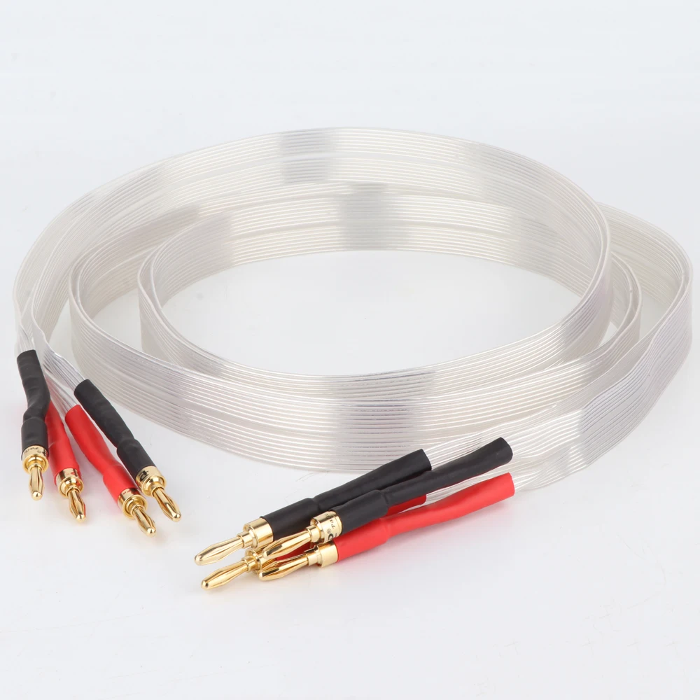 

Nordost style HiFi Audio Speaker Cable OFC Silver Plated Speaker Wire Hi-end Loudspeaker Cable with Gold Plated Banana Plug