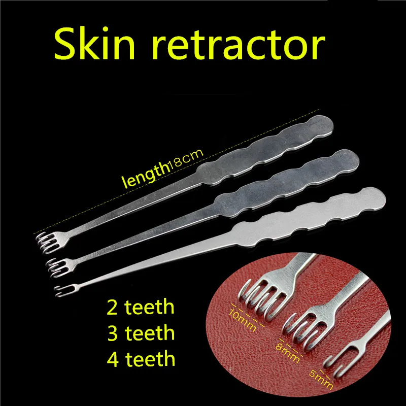 

Hand foot surgery Orthopedic instrument medical Skin retractor 2 3 4 teeth Sharp hook distractor epidermis Tissue distractor