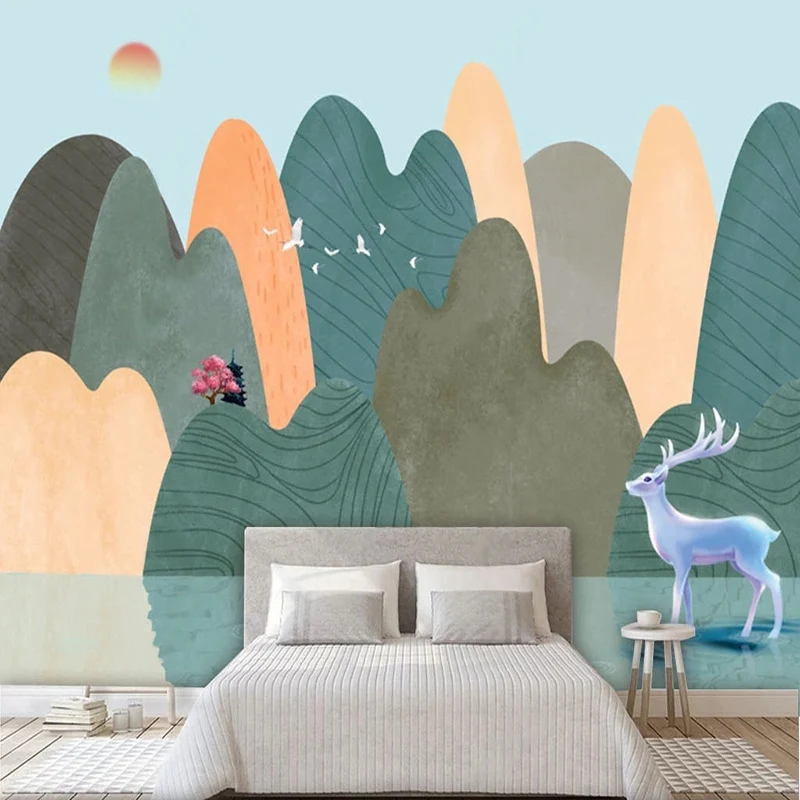 Custom Mural Wallpaper Chinese Style Ink Landscape Painting Living Room TV Sofa Background Wall Decor Papel De Parede Wallpapers