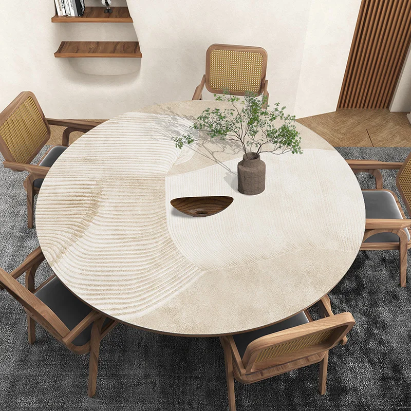 

Nordic Round Tablecloth Waterproof Oil-proof Anti-scalding Table Mat Leather Coffee Table Table Cloth Mat Round Household Decor