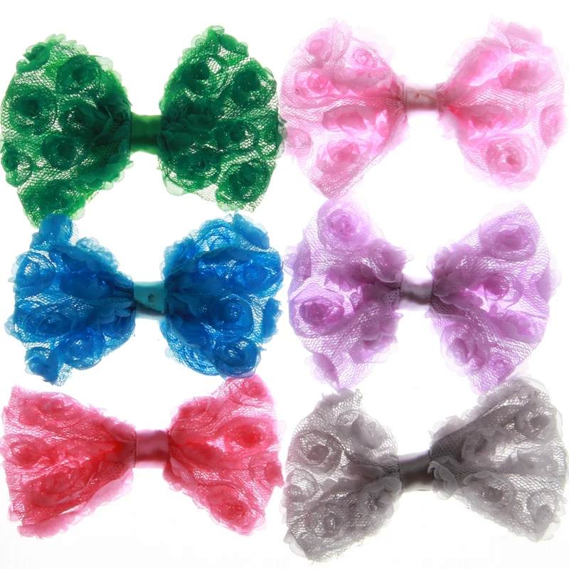 

200PCS 8.5CM 3.4" Chiffon Hair Bows For Headbands Bowknot Flower Accessory Head Wear Bow For Hair Accessories