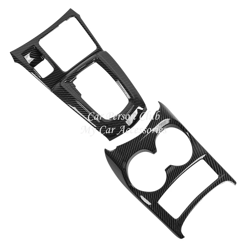 For Nissan Qashqai J11 2016-2021 Car Gear Box Shift Panel Cover Water Cup Holder Trims Car Styling ABS Carbon Fiber Accessories
