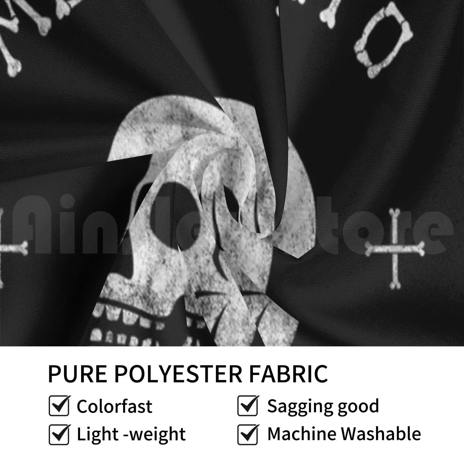 Memento Mori-Distressed White Edition Customized Tapestry Memento Mori Boo Bone Crossbones Death Dead