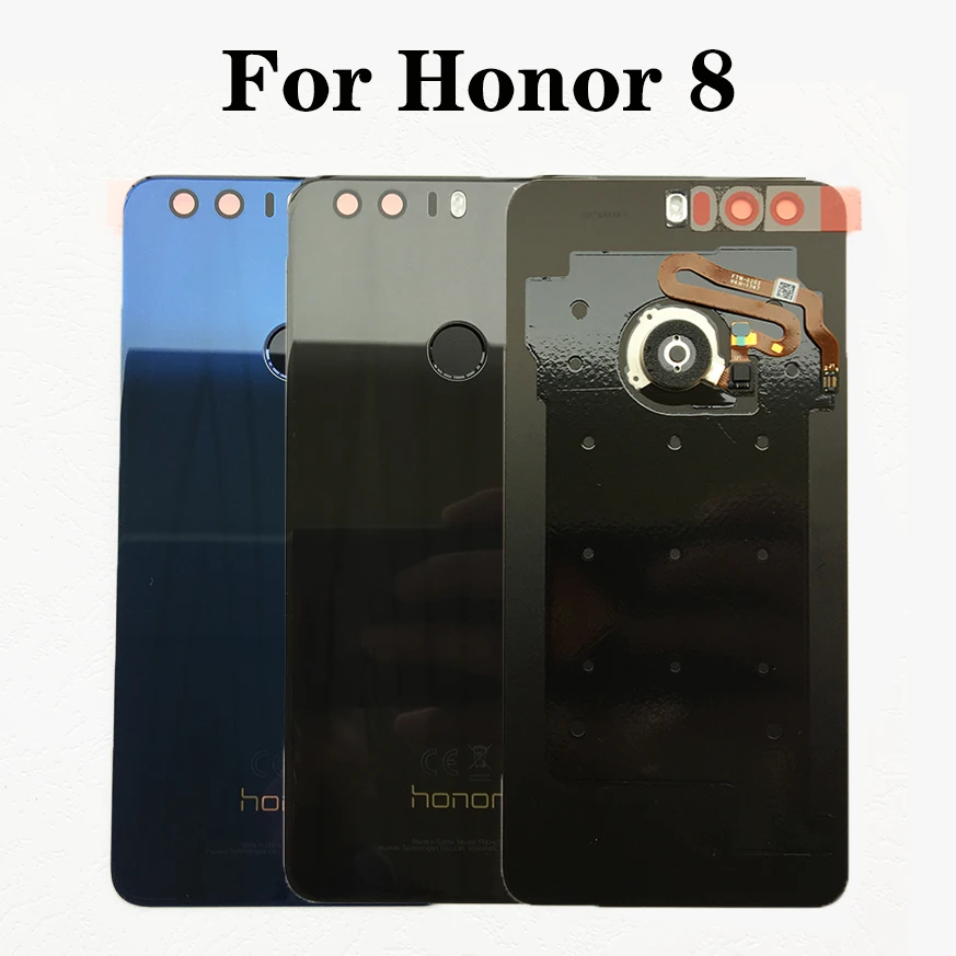 Original For Huawei Honor 8 Back Glass Battery Cover Rear Housing Door Case Panel For Honor 8 Battery Glass Cover with fingerpri