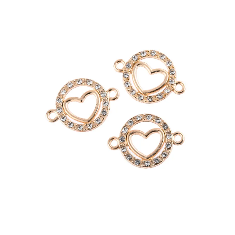 10 قطعة لون الذهب القلب الملونة شجرة الحياة موصل Charms ل سوار قلادة اتصال صنع المجوهرات DIY بها بنفسك اكسسوارات