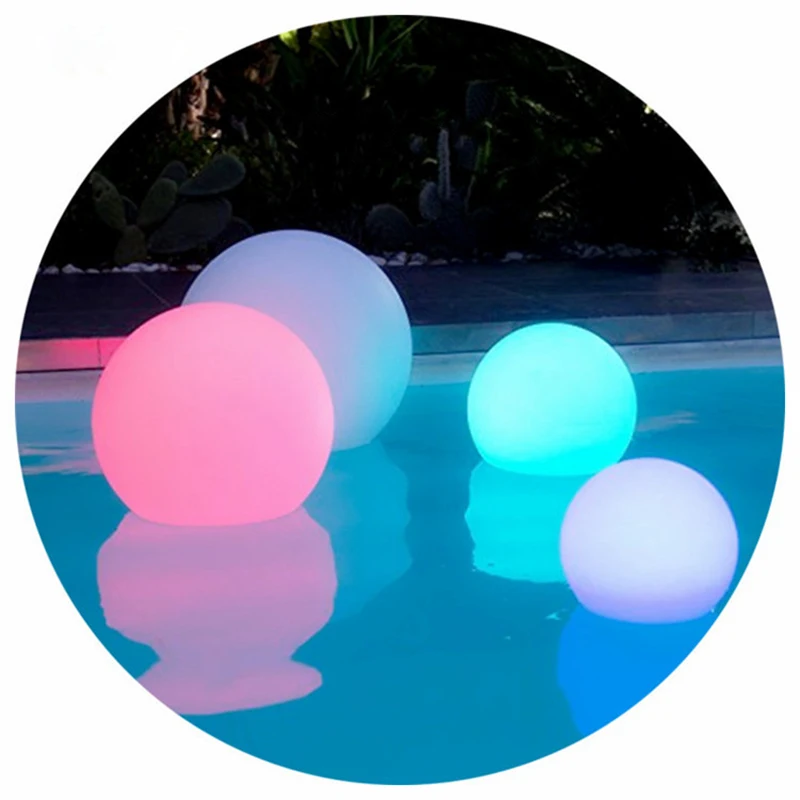 Colorful LED Outdoor Garden Glowing Ball Lights with Remote Patio Landscape Pathway LED Illuminated Ball Table Lawn Lamps Pool