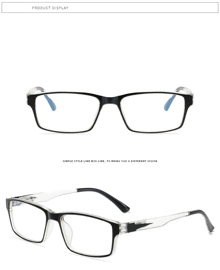 0 -0,5 -0,75 bis -6,0 blaues Licht blockierende quadratische Brillen mit Grad TR90 Myopie photochrome Brillen Damen Herren – Detail 6