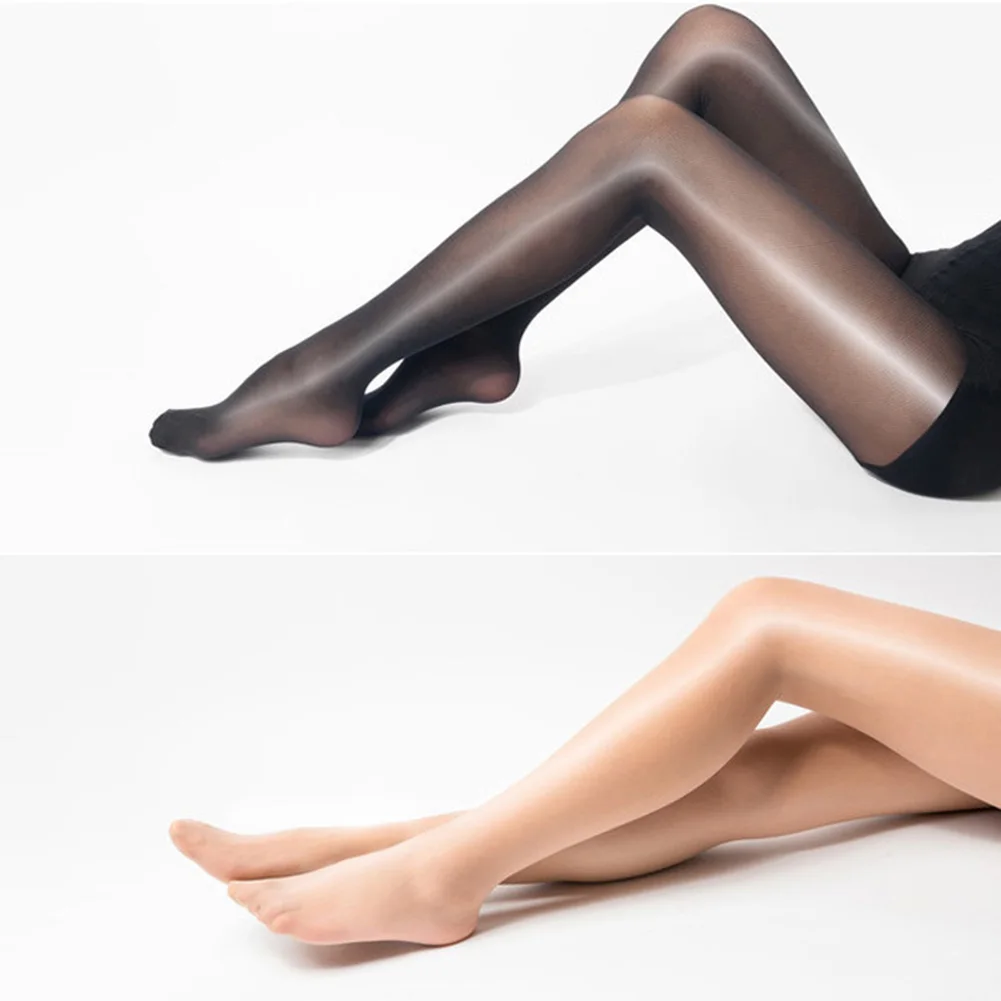 1Pc 8D Crotchless Elastic Magical Stockings Glitter Pantyhose Anti Hook Sexy Oil Open Crotch Shiny Tights Gloss Smoothly Medias