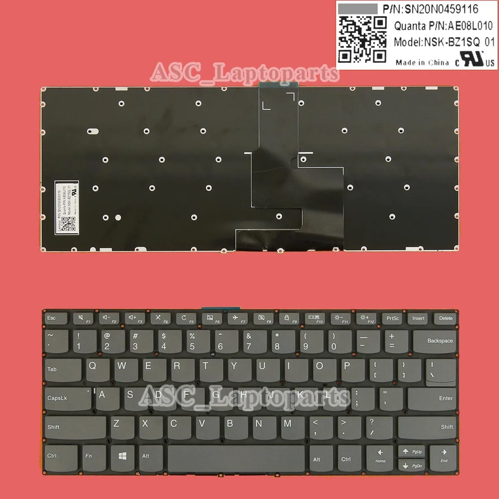 Hoa Kỳ Mới QWERTY Bàn Phím Dành Cho Laptop Lenovo Ideapad 330s-14ikb 330S-14AST 2 Trong 1 14 Ideapad 2in1-14 / 2 Trong 1, không Gọng, Không BAKCLIT