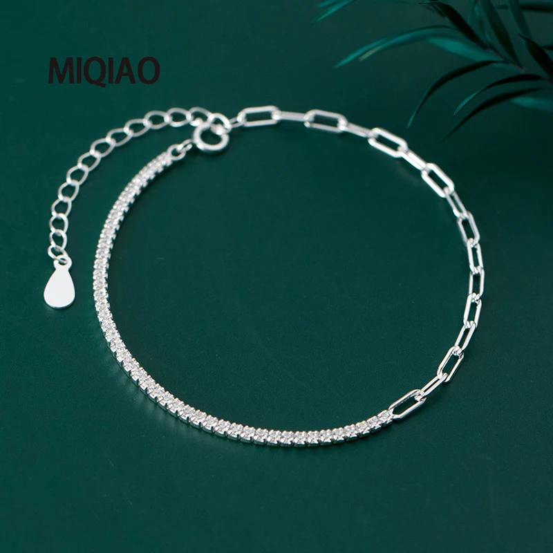

MIQIAO Tennis Bracelet 925 Sterling Silver Diamond Charm For Women Gift Female Zircon Chain Exquisite Hand Ornaments Jewelry
