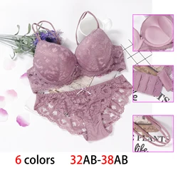 섹시한 란제리 세트 속옷 여자는 Lenceria Mujer Femme Underwire Langerie Girl Bralette 브래지어와 팬티 Feminina 레이스 브래지어를 밀어