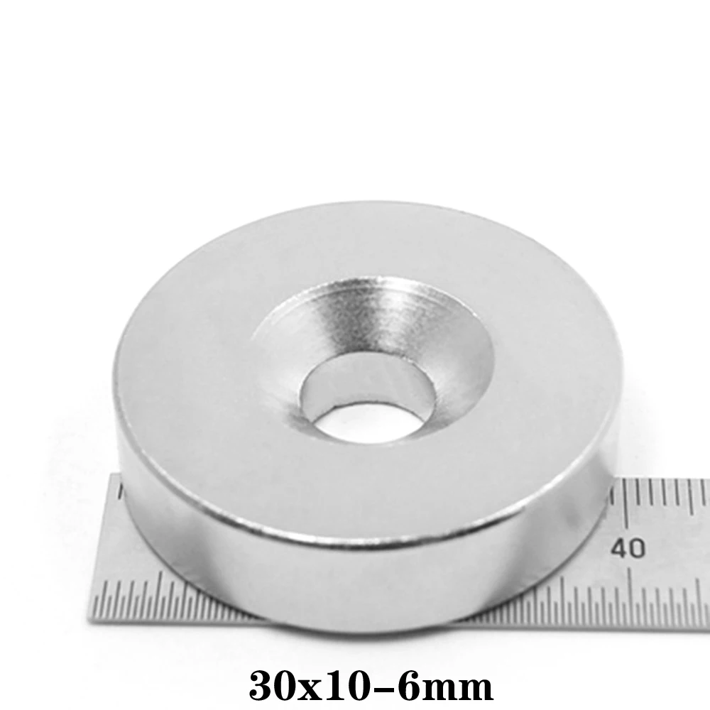 30x10-6 Powerful Magnets 30*10 Hole 6mm Permanent Round Countersunk Neodymium Magnetic Magnet 30X4-5mm 30*3-5 30x5-5 30x8-6 mm