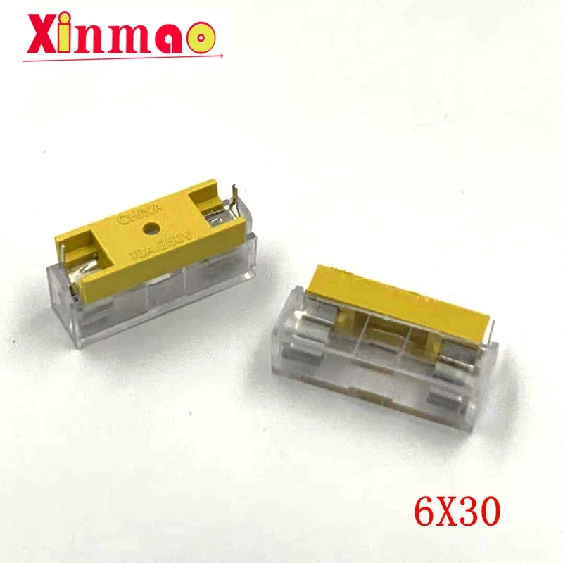 5PCS 5*20/6*30MM GLASS FUSE HOLDER with Transparent Cover 5*20 insurance tube socket fuseholder for fuse PCB BOARD
