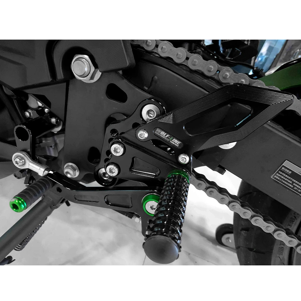 Adjustment Rider Motorcycle Footrests Rearset Rear Footpeg Foot Rests For Kawasaki Ninja 400 Z400 2019-2023 Ninja400 Ninja 250