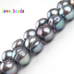 AA+ Natural Black Pearls Beads 10-11mm Real Freshwater Pearl Irregular Round Bead For DIY Bracelet Necklace Jewelry Making