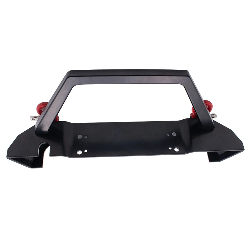 KYX Racing Metal Front Bumper w/ Lights Lamp Upgrades Parts Accessories for 1/10 RC Crawler Axial SCX10 II Traxxas TRX-4 TRX4