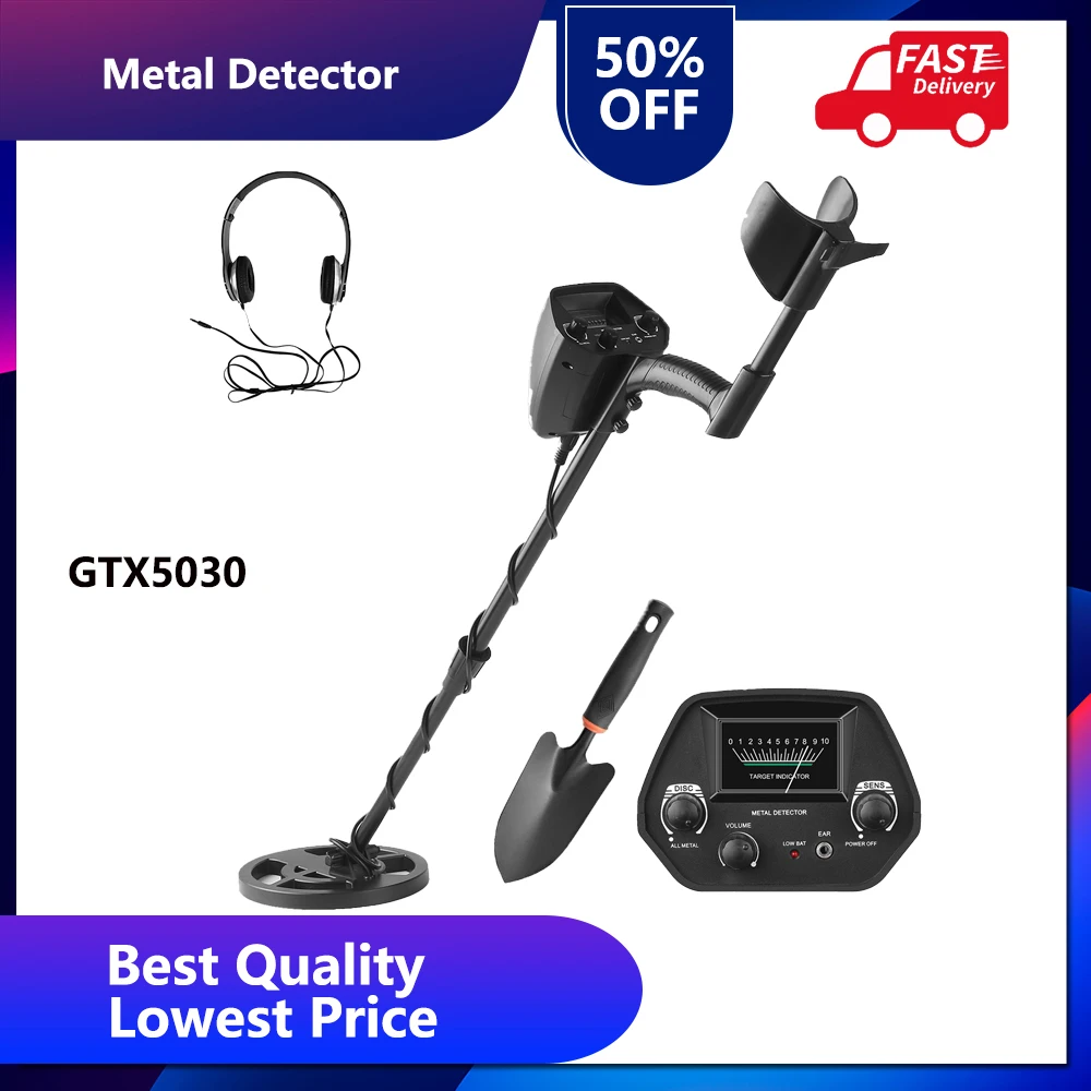 GTX5030 Underground Metal Detector Adjustable Gold Treasure Detector Waterproof Metal Finder Gold Digger Detecting Tool