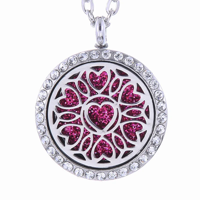 New Tree of Life Aromatherapy necklace Stainless steel open locket Essential Oils Diffuser Pendant Necklace with 10 pcs pads