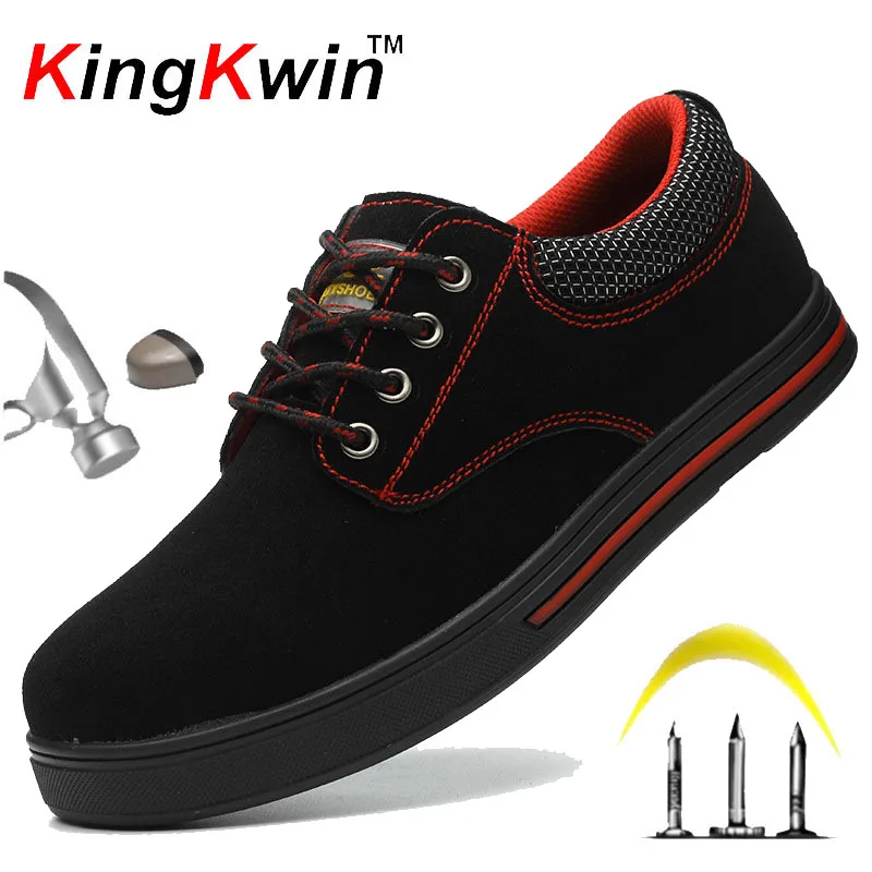 Non-Slip Safety Shoes Men\'s Working Boots For Men Steel Toe Cap Safety Boots Anti-Stab Work Shoes Male Protective Work Sneakers