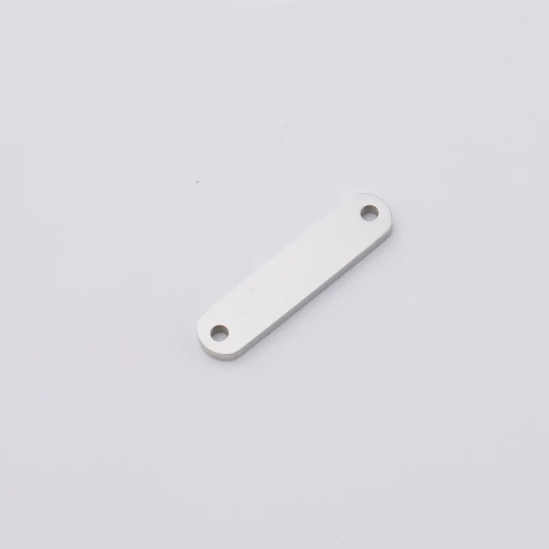 100% Stainless Steel Oval Rectangle Bar Blank For Engrave 2 Hole Metal Plataes Tags Connector Mirror Polished Wholesale 20pcs