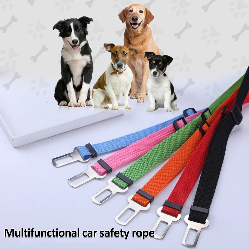 Pet Dog Cat Car Safety Belt Adjustable Lead Leash Harness for Small Dogs Kitten Supplies Pet Accessories Travel Clip 6 Colors