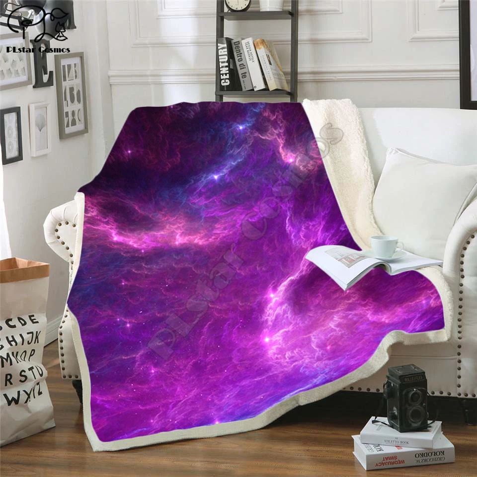 

Comfy Space Fleece Blanket Plush 3d Printed for Adults Sofa Sherpa Fleece Bedspread Wrap Throw Blanket