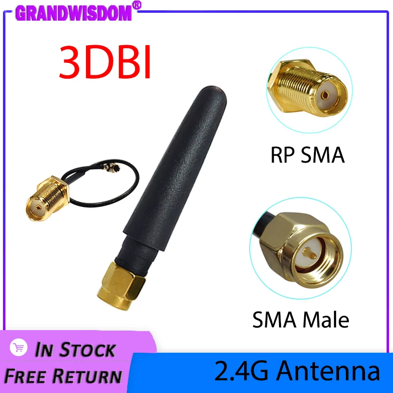 

Антенна 2,4 ГГц wifi 3dBi SMA Штекерный разъем 2,4 ГГц антенна IOT маршрутизатор Wi-fi усилитель + 21 см соответствует ufl./ IPX 1,13 ОТРЕЗОК кабеля