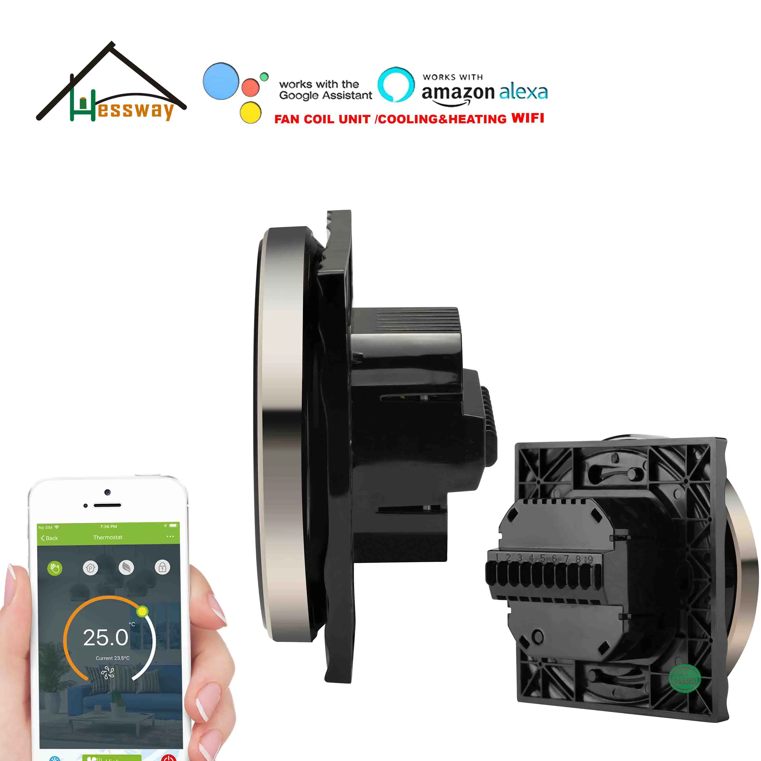 HESSWAY-termostato wifi para aire acondicionado, controlador inteligente de temperatura, 24v, 220v, google