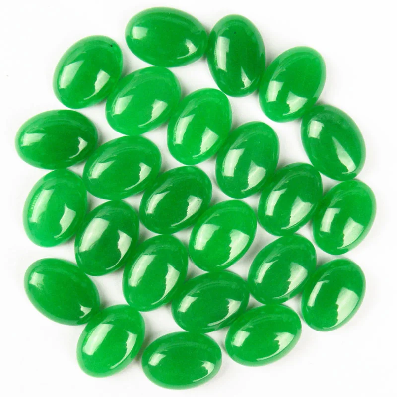 

10Pcs 18x13x5mm Wholesale High Quality Green Jade Oval Cab Cabochon for Diy Making Jewelry Accessories Wholesale