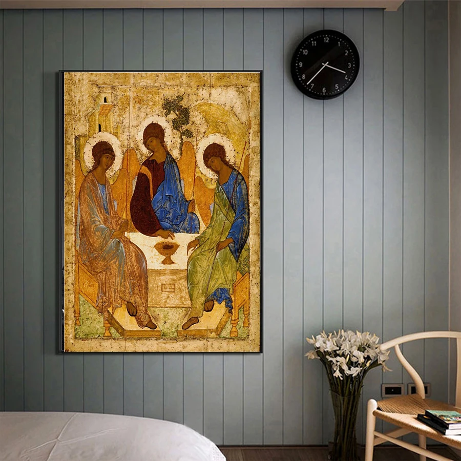 Diamond Painting Cross Stitch Kits Mosaic Diamond Pattern Holy Trinity Icon Three Angels Painting Religious Icon Christian gift