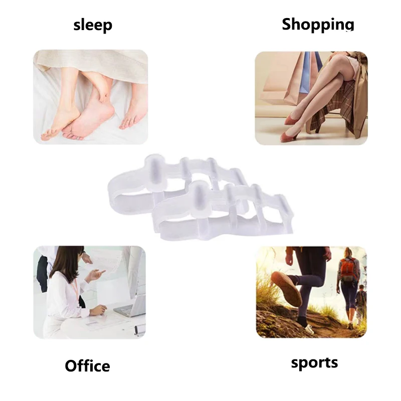 Toe Separator Spacers Overlapped Toes Straightener Hallux Valgus Correction Soft Silicone Gel Feet Pedicure Orthosis Foot Care