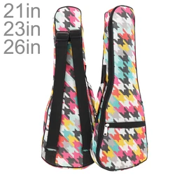 21 / 23 / 26 Inch Colorful Portable Ukulele Bag Durable 10mm Sponge Soft Case Gig Ukulele Mini Guitar Waterproof Backpack