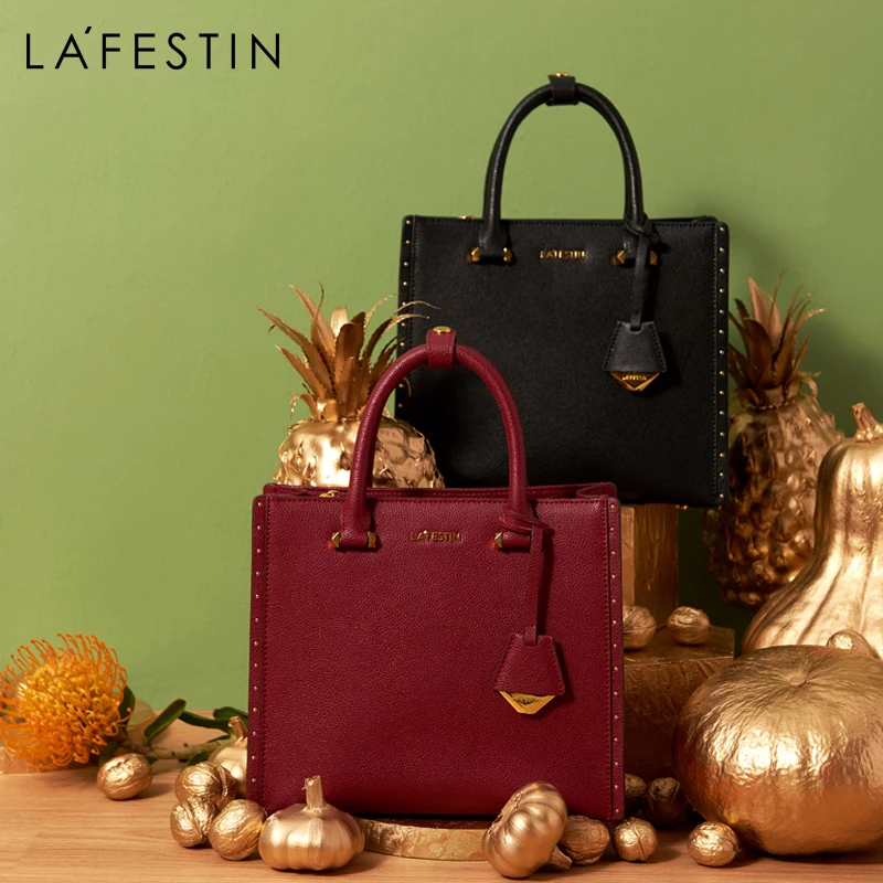 LA FESTIN Handbag Woman 2023 New Retro Luxury Designer Cross Bag Shoulder Purse Ladies Leather Tote Bag Large Capacity Bag