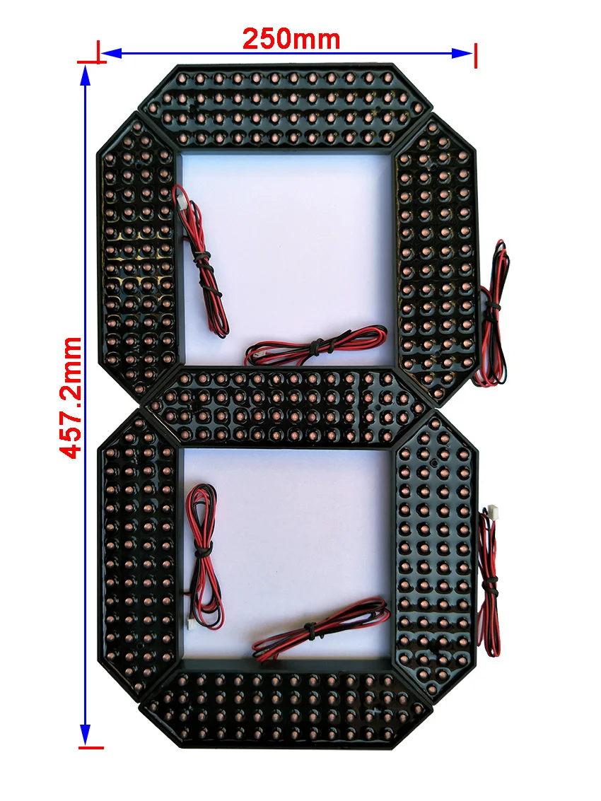 

18 Inches 7 Segment LED Number Module 88:88, Red, Yellow, Green, White 4 Color Optional,LED Digital,Oil & Gas Price LED Screen