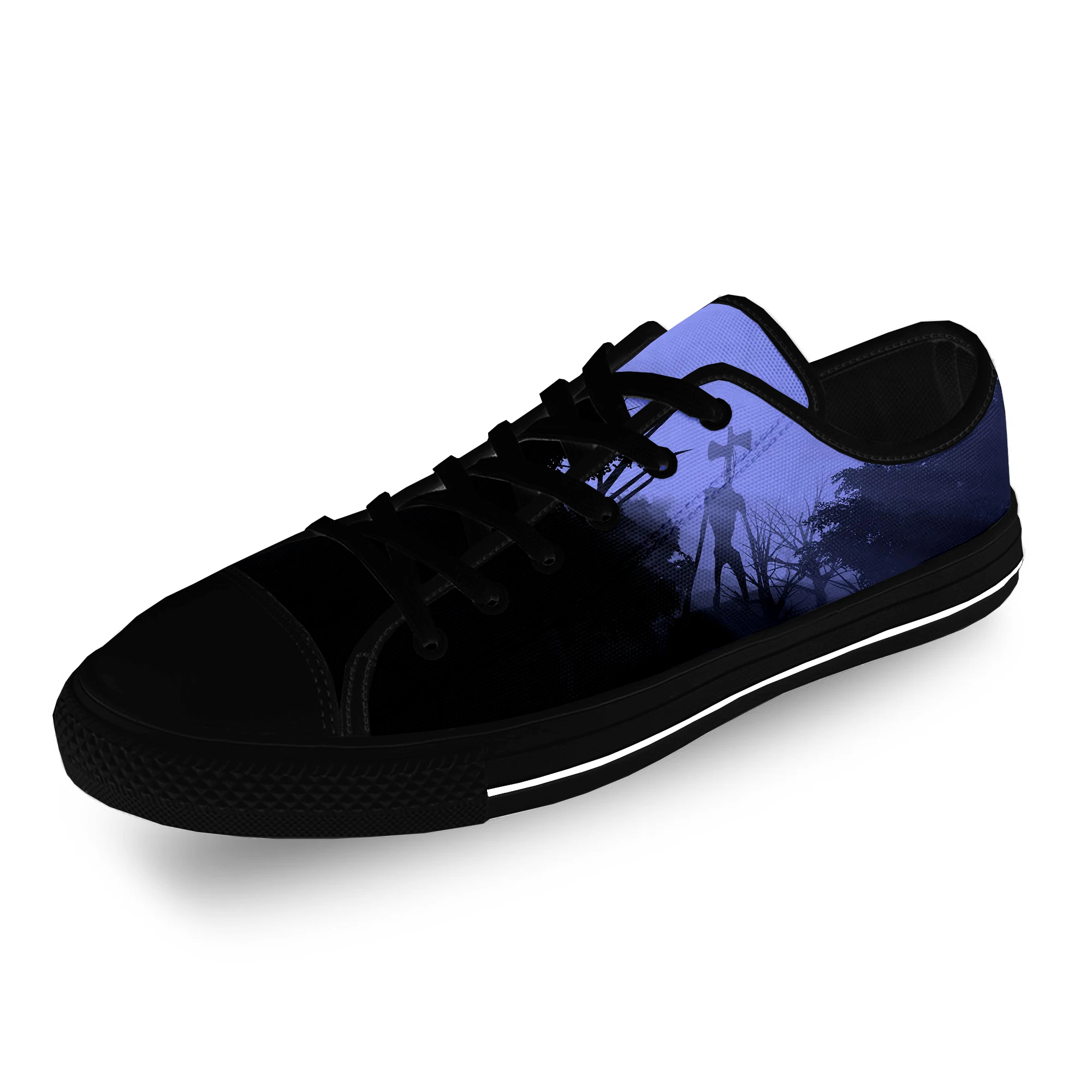 Siren Head SCP Scary Horror Game Casual Cloth Fashion 3D Print Low Top Canvas Shoes Men Women Lightweight Breathable Sneakers