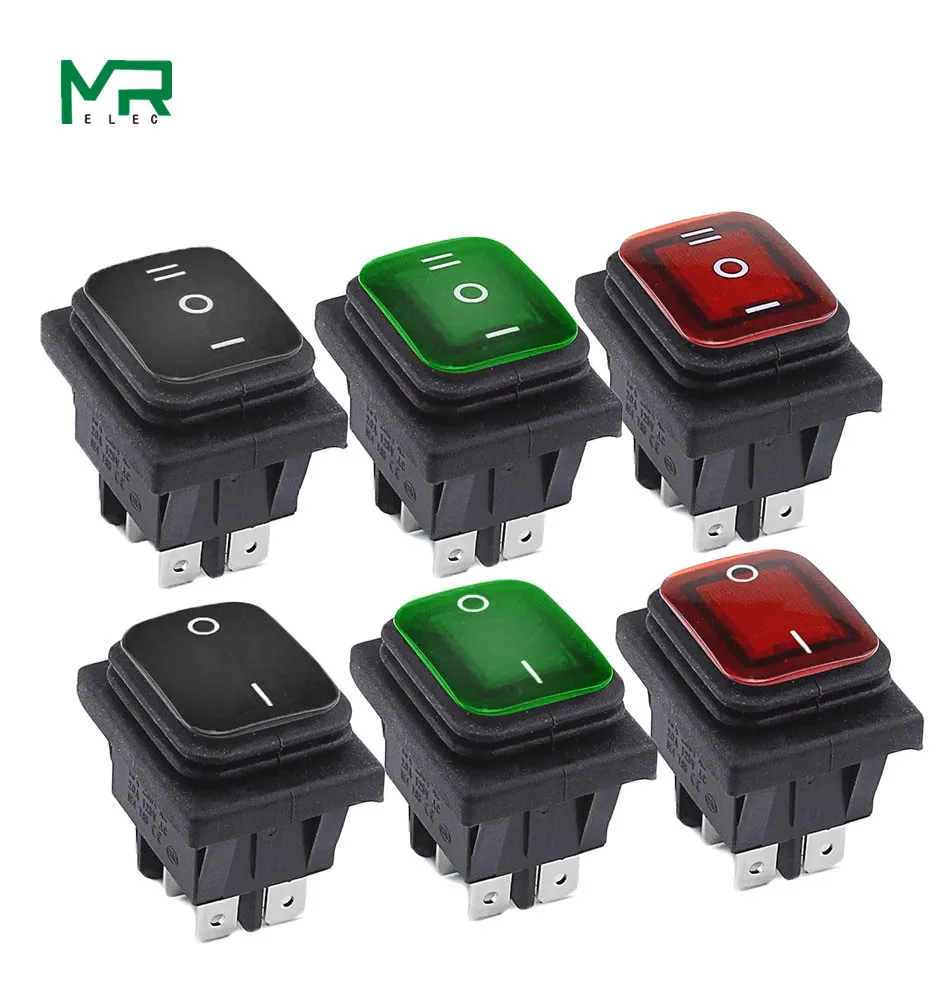 KCD4  Waterproof Switch Rocker Switch Power Switch  2 position/ 3 position 6 Pins  Reset or self-locking 16A 250VAC/ 20A 125VAC