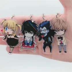 Anime DEATH Keychain Yagami Light kira Cosplay Accessories Key Chain Pendant Cartoon Badge