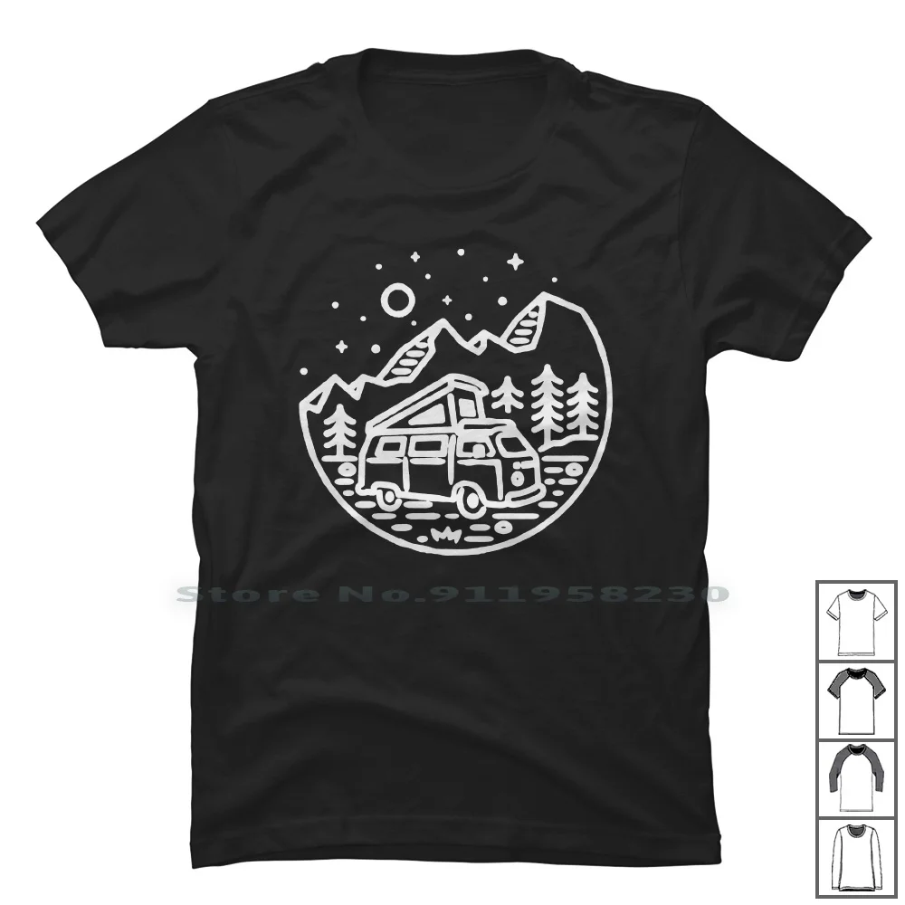 Go Outdoor T Shirt 100% Cotton Adventure Popular Outdoor Go Out Trend Night Ture Ping Moon Door Out End