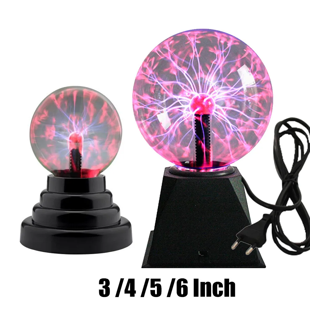 Mới Lạ Kính Magic Plasma Bóng 3 4 5 6 Inch USB/Chạy Bằng Pin Quả Cầu Ma Thuật Plasma Đèn Ngủ đèn Bàn