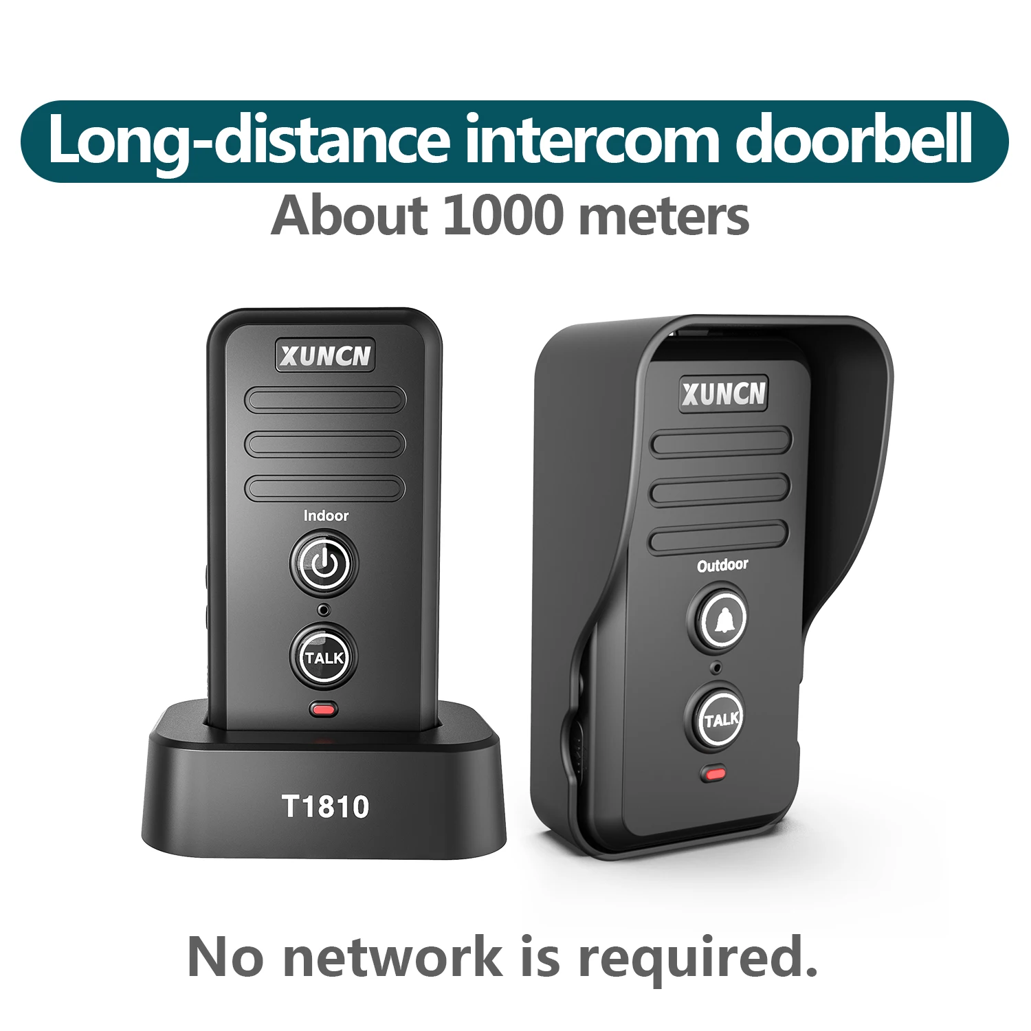 Xuncn voz interfone campainha sem fio em casa bidirecional walkie-talkie chama mais de 1000 metros de longa distância.