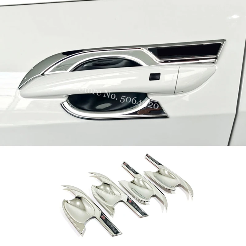 

ABS Chrome Car Door protector handle Bowl Decoration Cover Trim Sticker Styling 2020 2021 For Hyundai Elantra CN7 Accessories