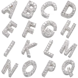 ZHUKOU silver color 26 letters beads for DIY handmade bracelets jewelry making Accessories letter beads Supplies wholesale VZ243