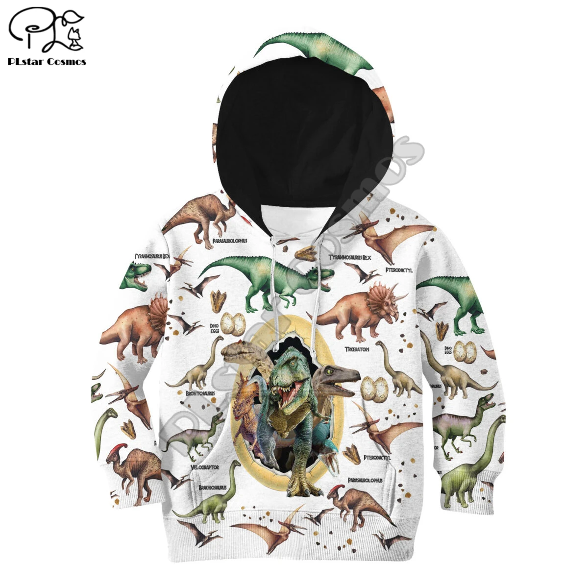 

family shirts Animal Dinosaur 3d Hoodies Children zipper coat Long Sleeve Pullover Cartoon Sweatshirt set suit Hooded/pants