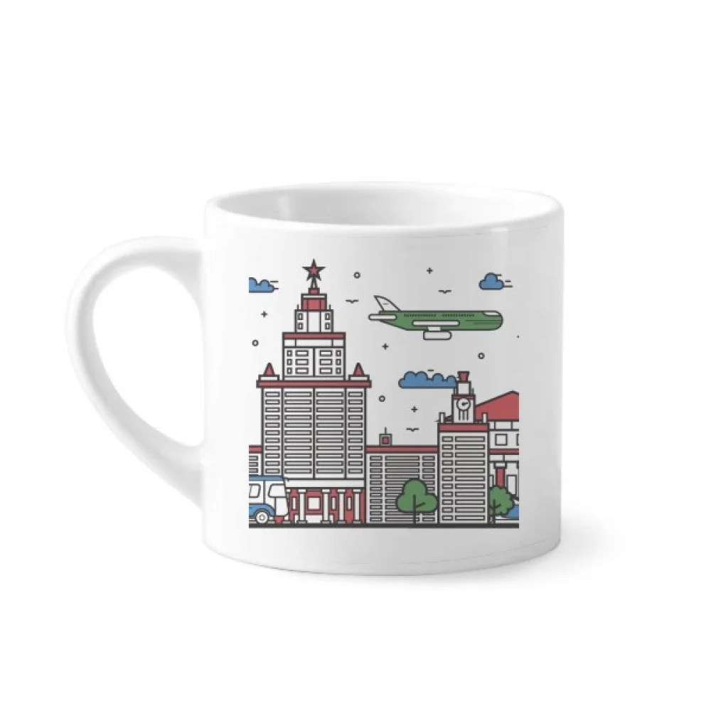 

Russia City National Symbol Pattern Coffee Mug White Pottery Ceramic Cup With Handle 6oz Gift