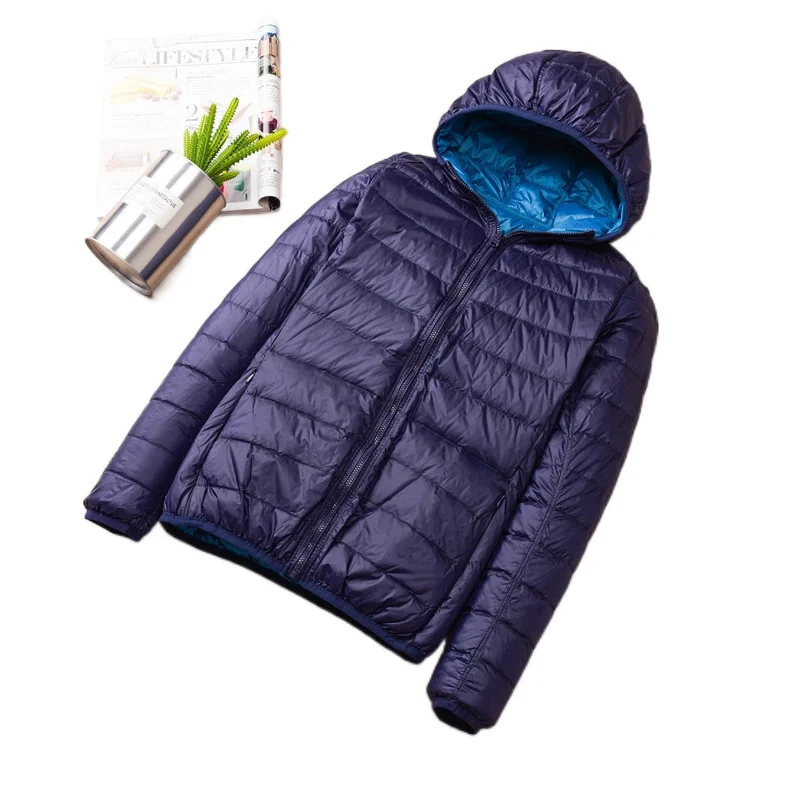 

Women Ultra Light Down Jacket Double Side Reversible Jackets Plus Size 4XL Feather Jacket Women With Carry Bag Travel