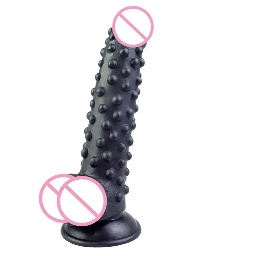 Soft Sex Toy Dildo Women Faux Penis with Bump Thorn Suction Cup Masturbation Sex Toy