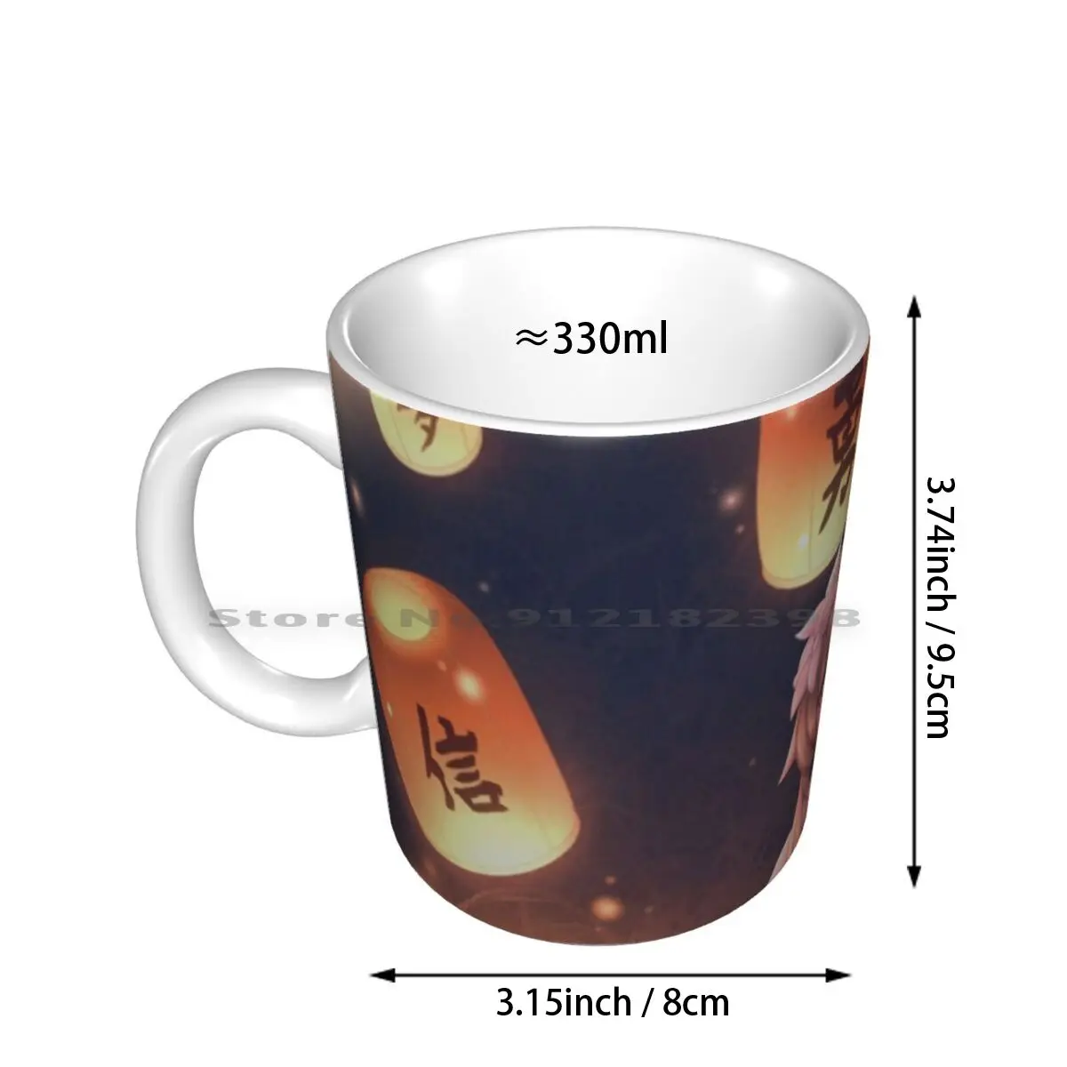 Lantern Festival Ceramic Mugs Coffee Cups Milk Tea Mug Lumine Genshin Impact Genshin Impact Lantern Firmly Lantern Mihoyo Ether