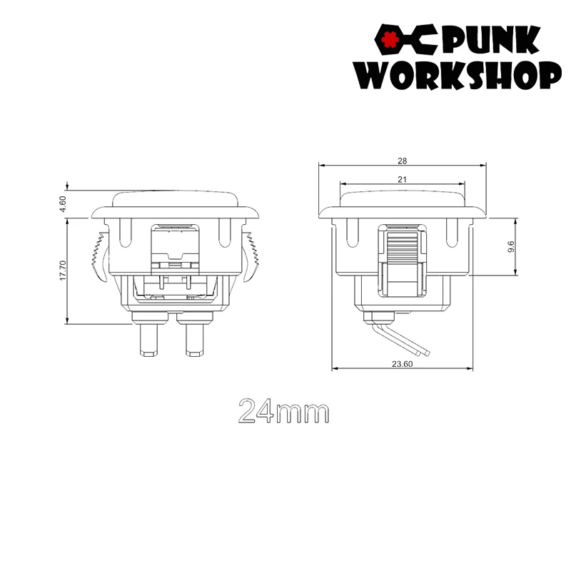 Punk Workshop 1pcs 30mm 11pcs 24mm Clear Mechanical Buttons Kit Replace for Hitbox Arcade DIY Builds Cabinet MAME Machines