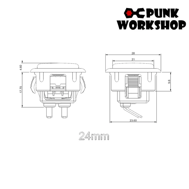 パンクワークショップキット,30mm,11個,24mm,外部メカニカルボタン,Hitboxアーケード用交換,DIYキャビネット,Mameマシン -  AliExpress