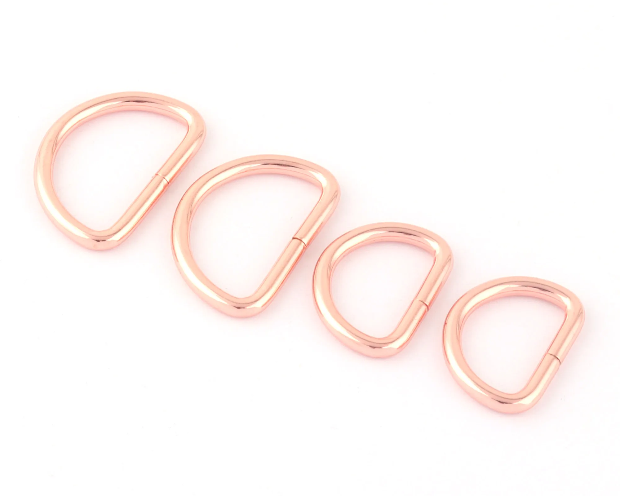 

20/25mm Rose Gold D Rings Adjustable Slide D Buckles Purse Hardware Dog Collar Supplies Webbing Bag Clasps Leather Finding 10pcs